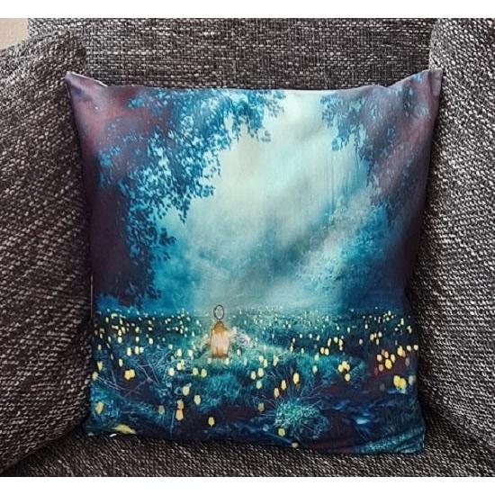 Tinisu, Dekokissen, Kissenbezug Waldlichtung bei Nacht - 45cm x 45cm (45 x 45 cm)