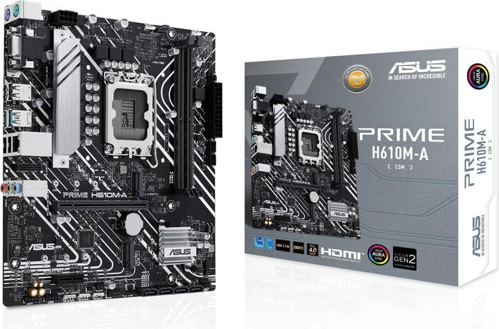 Produktbild ASUS PRIME H610M-A-CSM LGA1700 2DDR4 MB (LGA 1700, Intel H610, mATX)