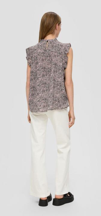 Produktbild S.Oliver Bluse Gemusterte Bluse mit Volant-Ärmeln (42)