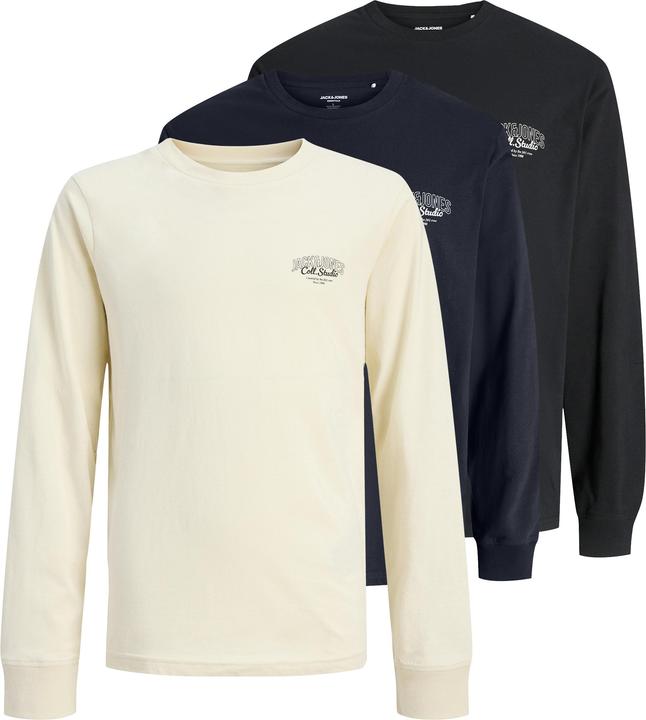 Actual product image Jack & Jones 3er-pack Logo Langarm-T-Shirt Junior Langarm-T-Shirt (152)