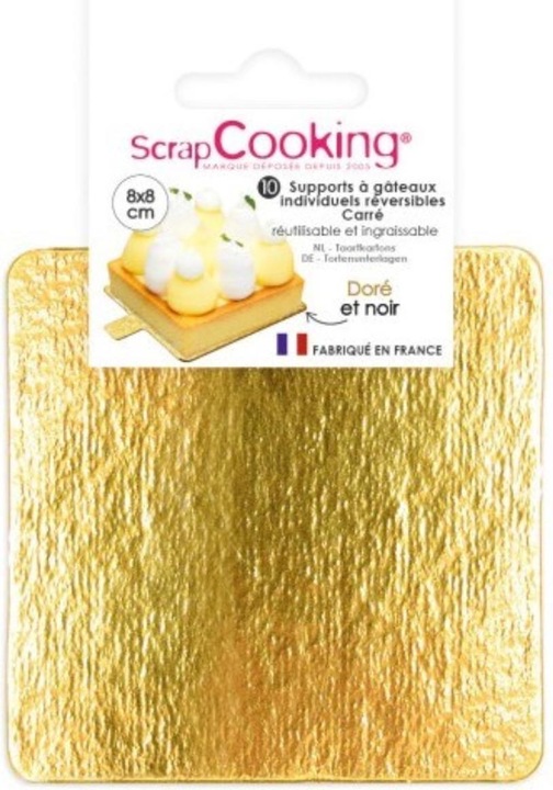 Produktbild ScrapCooking 10er Set Tortenhalter gold/schwarz quadratisch 8cm