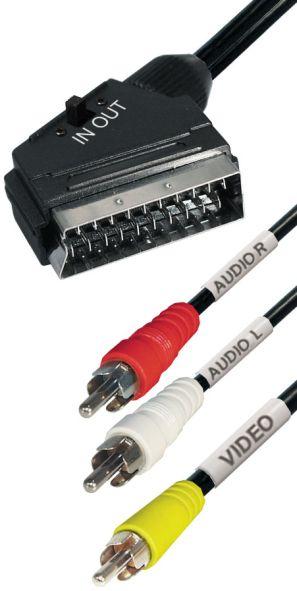 Produktbild Hapena Video-Kabel 2m DS21 C/2C B 57800 Scart-St. - 3xCinch-St. (Audio+Video) (2 m)