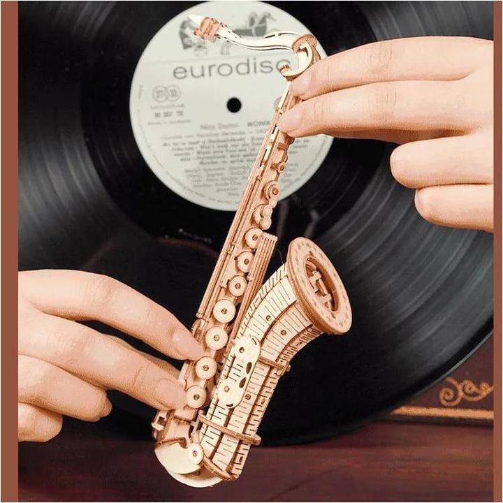 Actual product image Robotime Rolife 3D wooden puzzle saxophone 136 pieces (136 pieces)