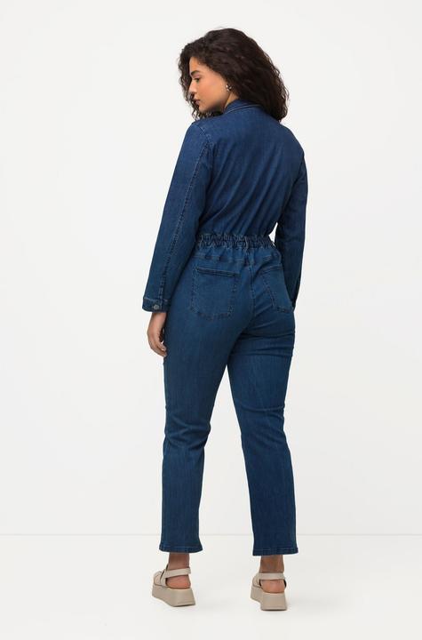 Produktbild Ulla Popken Jeans-Boilersuit, Jeans-Overall, Hemdkragen, Langarm (56)