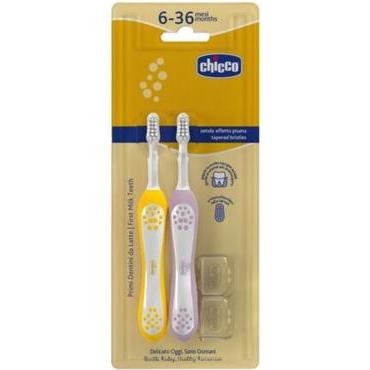 Chicco, Handzahnbürste, Zahnbürste für 6-36 Monate Lila 2 Stück (2 x)