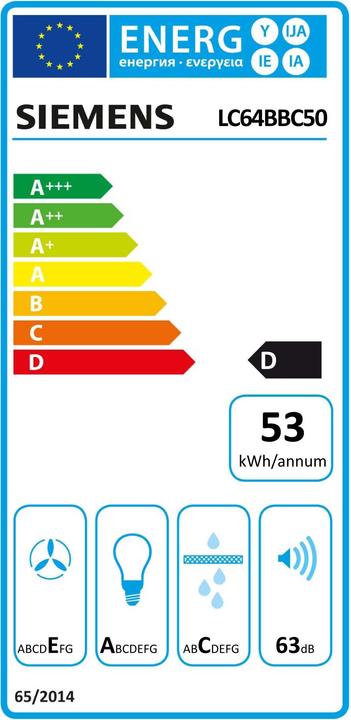 Etichetta energetica Siemens LC64BBC50 (Cappuccio)