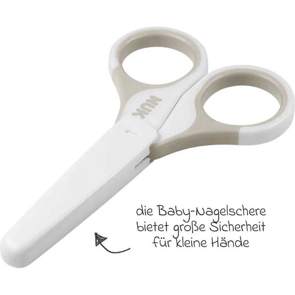 NUK, Babykörperpflege, Baby Nagelschere, sicher und präzise, für die Nagelpflege von Babys, inkl. Schutzkappe, grau