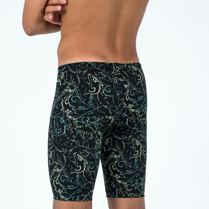Actual product image Nabaiji Badehose Jammer Jungen - 500 Fitib Shark schwarz (140)