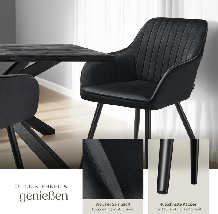 Actual product image tectake Chair Marilyn, Velvet look, quilted