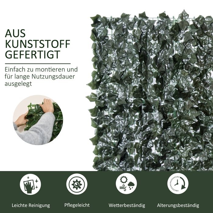 Produktbild Outsunny Sichtschutz Künstliche Hecke Wanddekoration (300 cm)