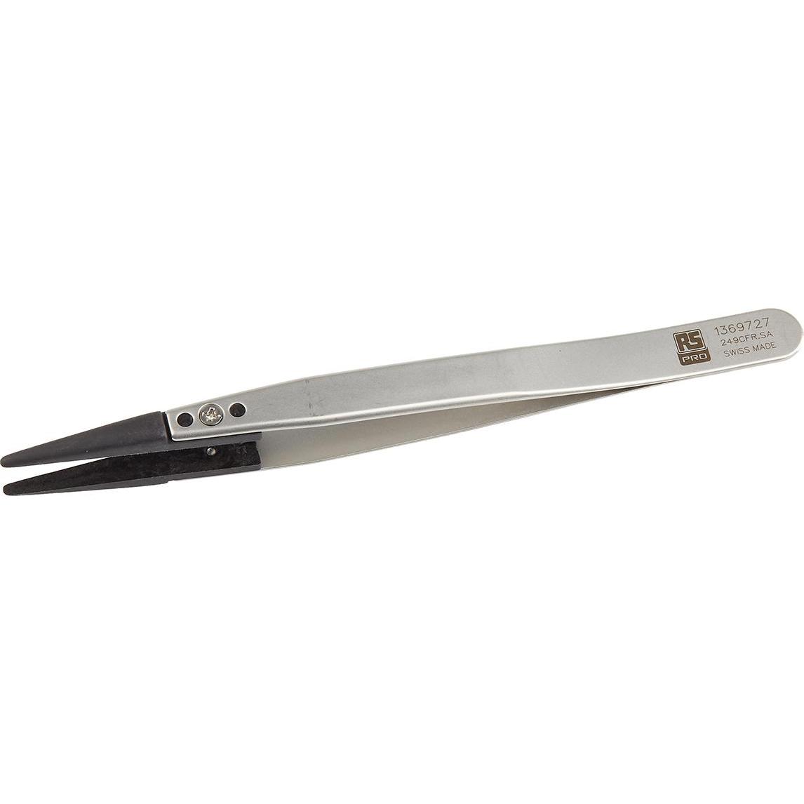 Rs Pro Silber Pinzette, Plastic Replaceable Tip Tweezers 130Mm.