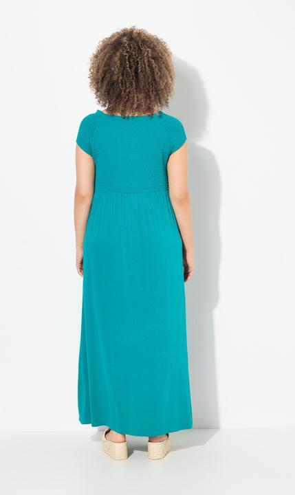 Produktbild Ulla Popken Kleid, A-Linie, gesmokt, Carré-Ausschnitt, Halbarm (60)