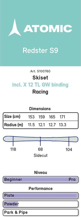 Actual product image Atomic Redster S9 + X 12 TL GW (159 cm, With binding)