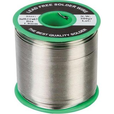 Thumbnail - Velleman Lead-Free Solder Sn 99.3% Cu 0.7% 1mm 500G (Ersatzteil), Lötgerät Zubehör, Grau