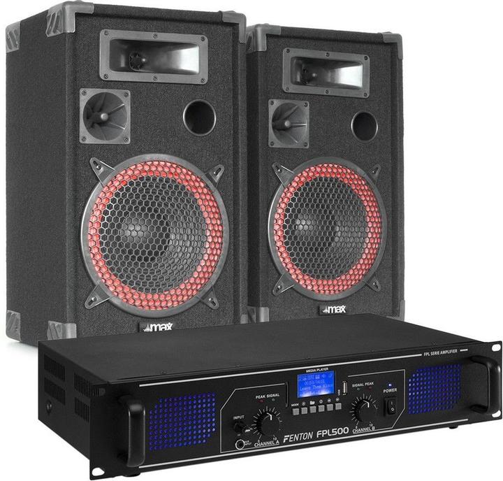 Fenton DJ Set Sound Installation - FPL500 Class -D amplifier with Bluetooth + Xen -3508 Speaker set