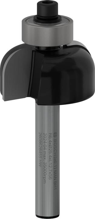 Produktbild Bosch Professional Zubehör Hohlkehlenfräser, 6 mm, R1 6,4 mm, D 25,4 mm, L 12,6 mm, G 54 mm