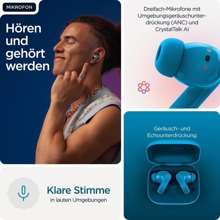 Produktbild Motorola Moto Buds Bass (ANC, 9 h, Kabellos)