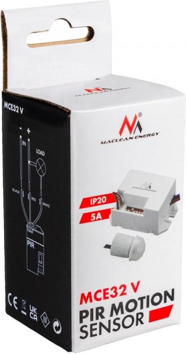 Actual product image Maclean PIR motion detector, 12-24V DC, MCE32 V (6 m)