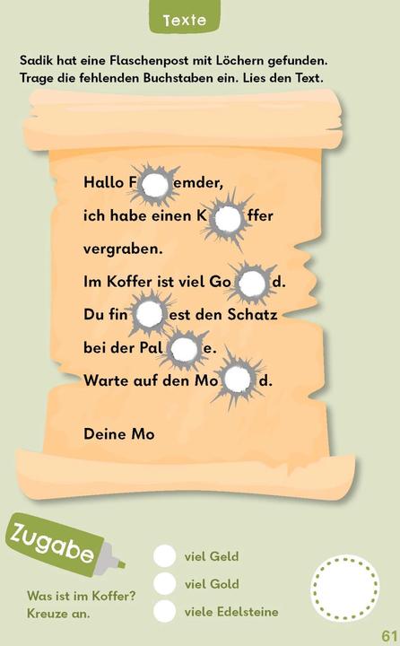 Actual product image Reading puzzles for brave children - On a treasure hunt - Ages 6+ (German)