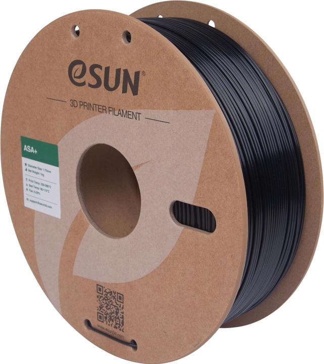 eSUN ASA+ 1,75mm BLACK 1kg (ASA, 1.75 mm, 1000 g, Schwarz)