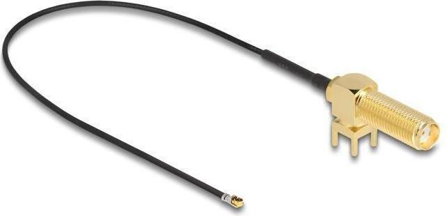 Produktbild Delock Antennenkabel SMA 90° PCB Buchse zum Einbau zu I-PEX Inc., MHF® 4L Stecker 1.13 25 cm Gewindelänge (Antennenkabel)