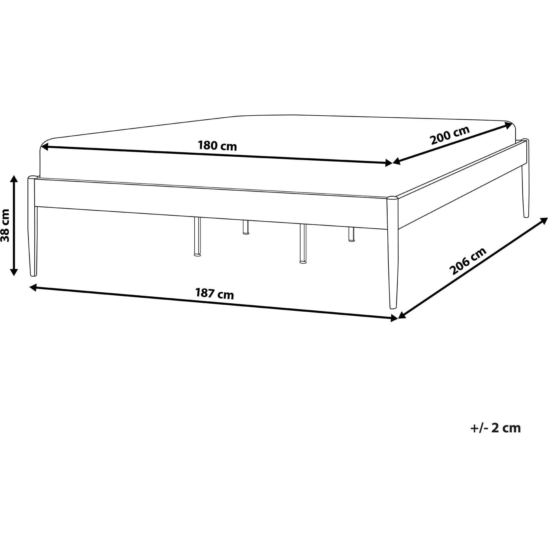 Thumbnail - Beliani, Bett, Vaurs (180 x 200 cm)