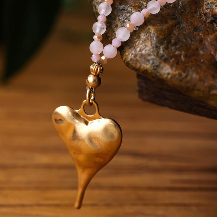 Actual product image Andreani Halskette mit kleinem Herzanhänger aus echtem Rosenquarz