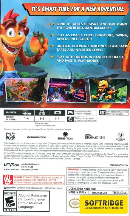 Actual product image Activision Crash Bandicoot 4: It's About Time (Switch, Switch Lite, Switch OLED, DE)