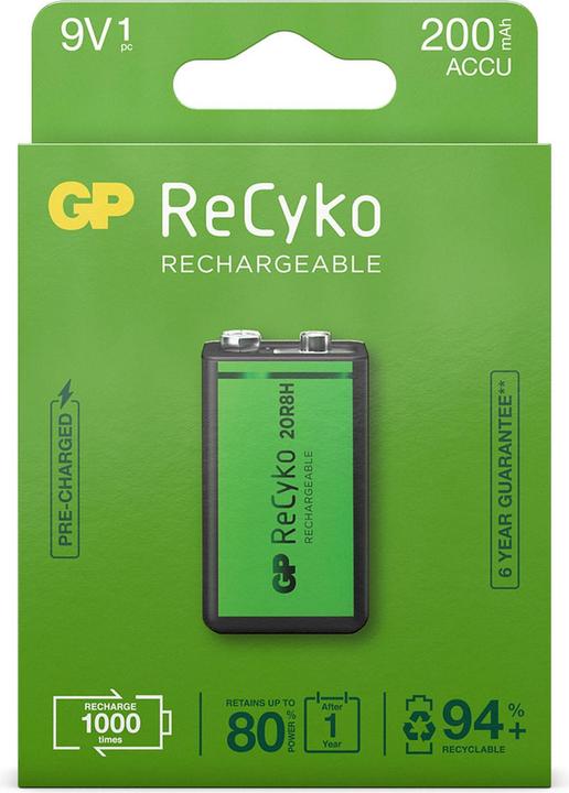 GP Batteries ReCyko (1 pcs., 9V Block, 200 mAh)