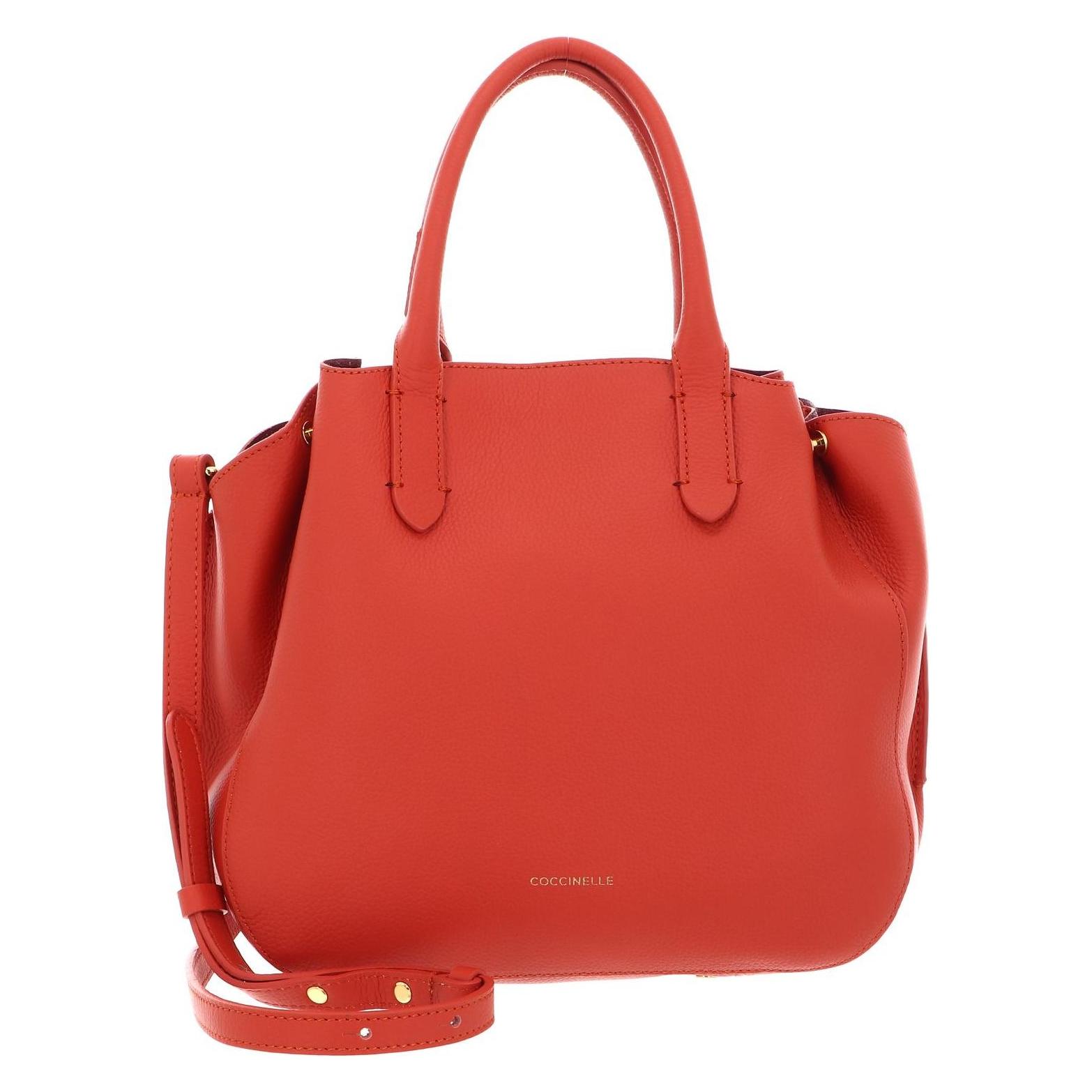 Coccinelle, Damen, Handtasche, Coccinellesoft Wear Handbag Double Grainy Leather, Orange