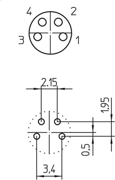 Produktbild Lutronic 1221 Sensor-/Aktor-Einbausteckverbinder M8 Buchse, Einbau Polzahl: 4 1