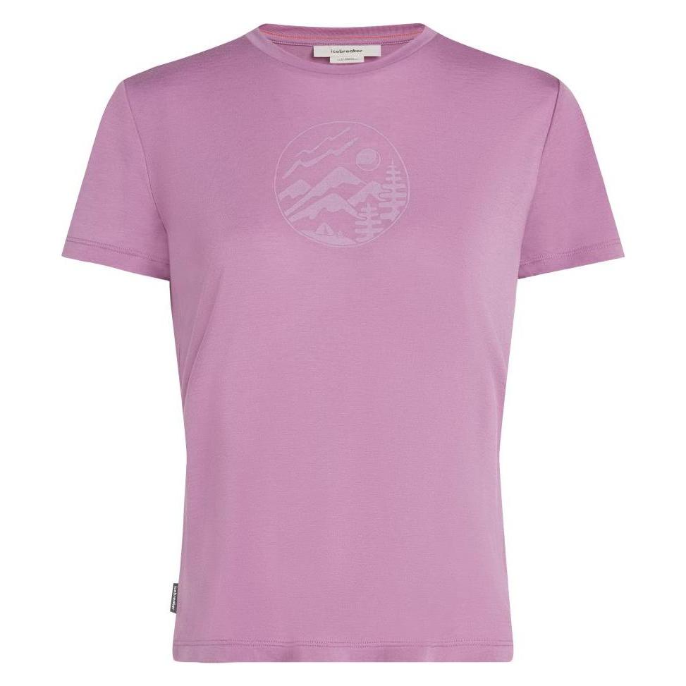 Icebreaker, Damen, Sportshirt, Women Merino Blend Core Ss Tee Camping Circle (Xs), Violett, Xs