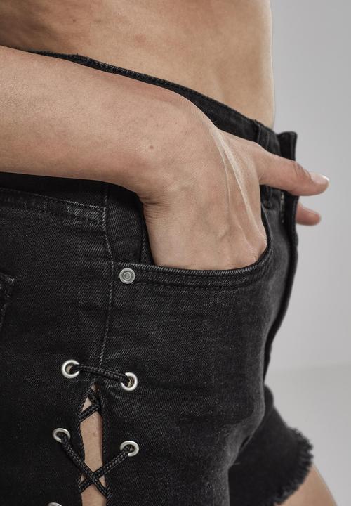Produktbild Urban Classics Ladies Highwaist Denim Lace Up Shorts (29)