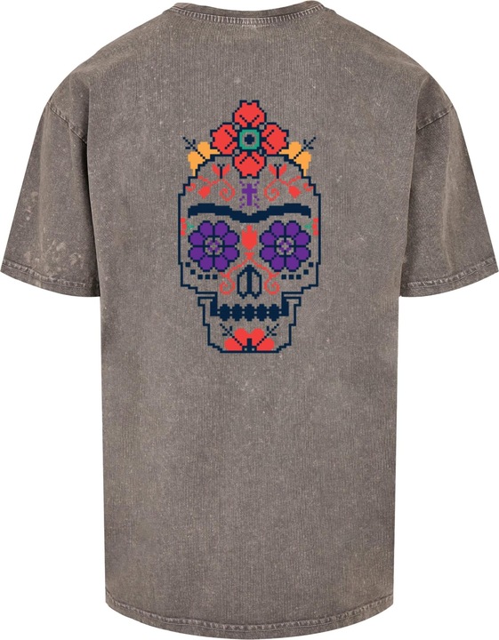 Actual product image Merchcode Frida Kahlo - Pixels viva la vida Acid Washed Heavy Oversize Tee - 118139 (XS)