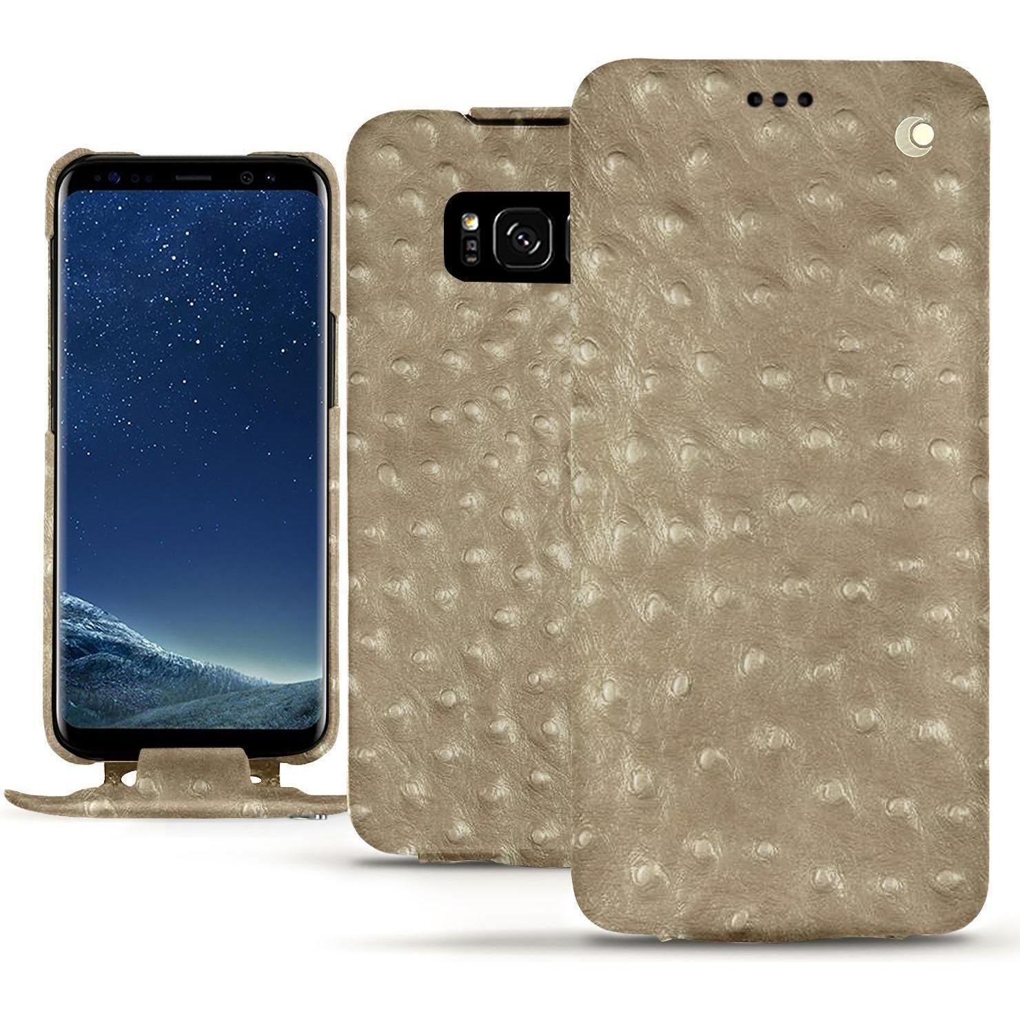 Noreve Lederschutzhülle vertikal (Samsung Galaxy S8+), Smartphone Hülle, Beige