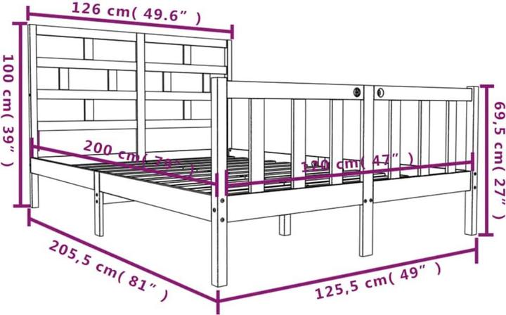 Produktbild vidaXL Bettrahmen (120 x 200 cm)