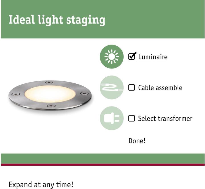 Actual product image Paulmann Plug & Shine recessed floor light (450 lm, IP65)