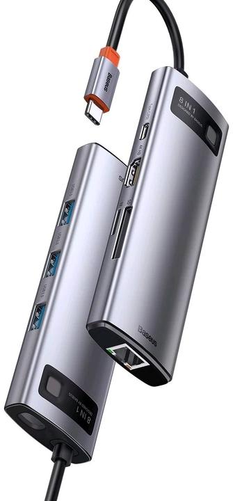 Actual product image Baseus Metal Gelam Series (USB-C, 8 Ports)