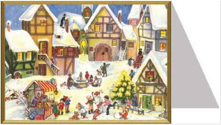 Actual product image 99058 - Christmas Card - "Christmas market with children"