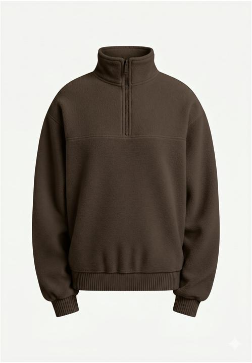 Image du produit Urban Classics Basic Polar Fleece Troyer brown 3XL (3XL)