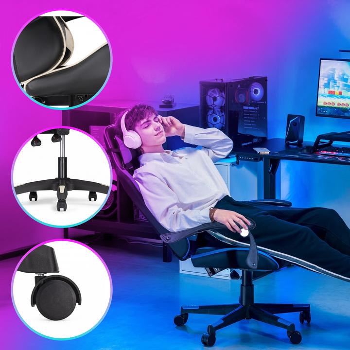 Image du produit Extralink Gaming | chaise gaming | bureau pivotant siège cubique noir-bleu G-523