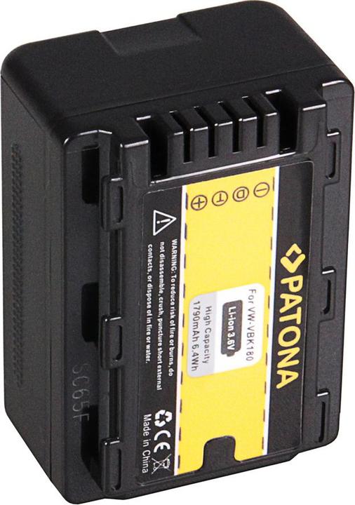 Actual product image Patona Battery f. Panasonic VW-VBK180 VBK180-K VBK180 + REMAINING DISPLAY (Camera battery)