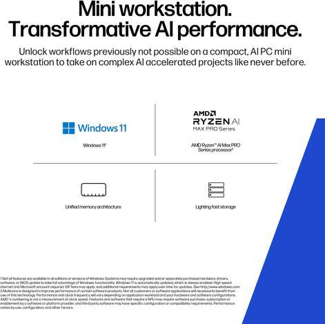 Image du produit HP Z2 Mini G1a (AMD Ryzen AI Max+ 395, 64 Go, 2000 Go)