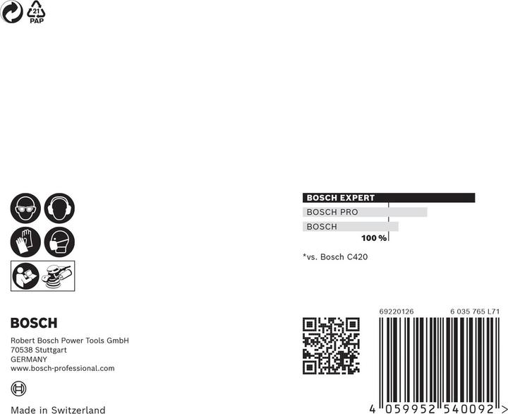 Image du produit Bosch Professional Zubehör Filet abrasif Expert M480 pour ponceuse excentrique, 125 mm, G 80, 5 pièces (80)