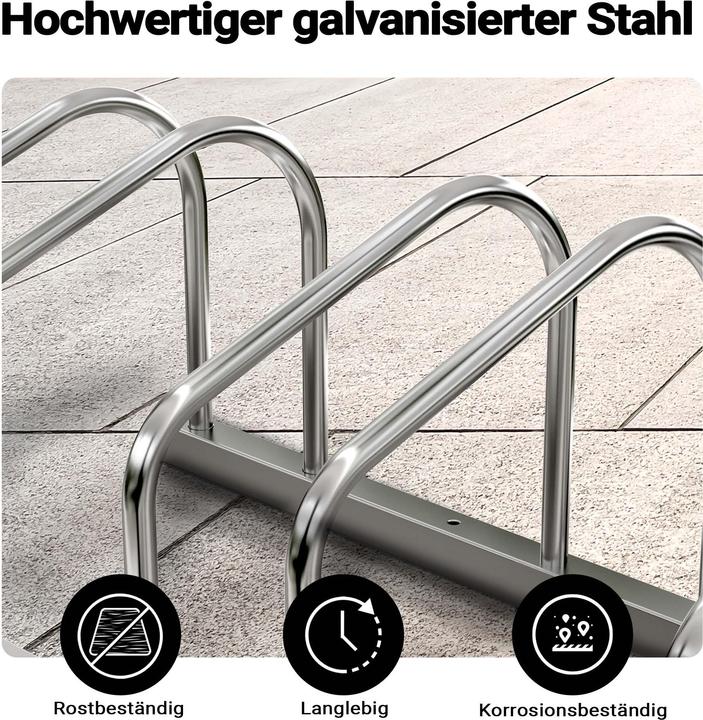 Actual product image Toboli Bicycle Stand for 6 Bikes Multiple Rack Made of Galvanised Steel for Indoor and Outdoor