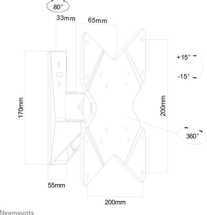 Actual product image Neomounts Fpma-W815 (Wall, 40")