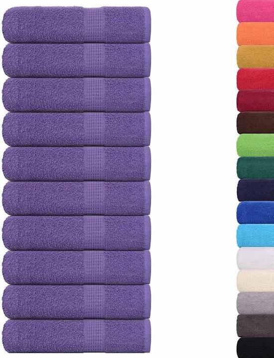 Image du produit vidaXL Serviettes 10 pcs. Lila 50x100 cm 360 g/m² 100% coton Serviette de bain (50 x 100 cm)