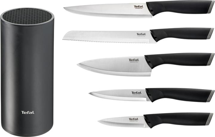 Tefal Comfort Knives Messenset - 5-delig - Met blok - Zwart (K2216S74) (20 cm)