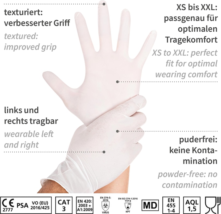 Image du produit Hygostar Gants en nitrile SL blanc M (M)