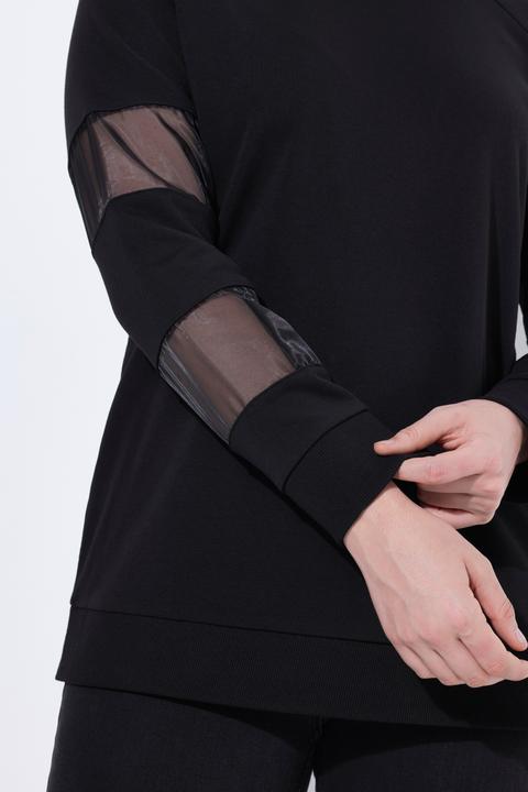 Actual product image Ulla Popken Mesh Insert Long Sleeve Sweatshirt (50, 52)